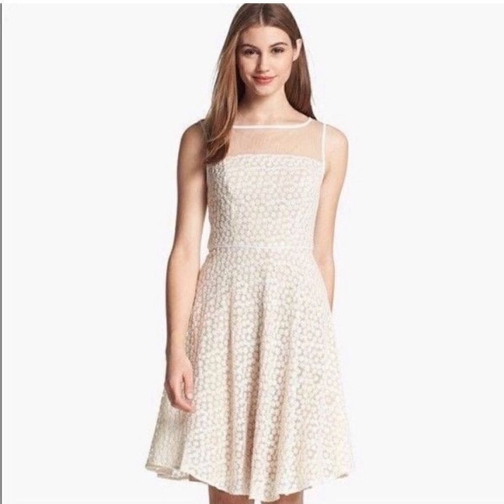 Adriaana Papell Embroidered Daisy Dress
